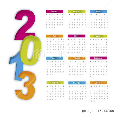 colorful 2013 calendar over white background vector illustration 15266360