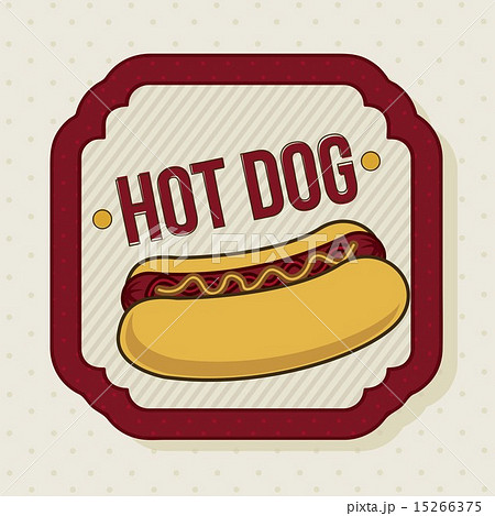 hot dog label over beige background vector illustration hot dog label over beige background vector illustration 15266375