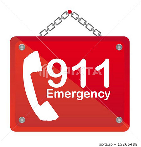 911 emergency red board isolated vector illustration 15266488
