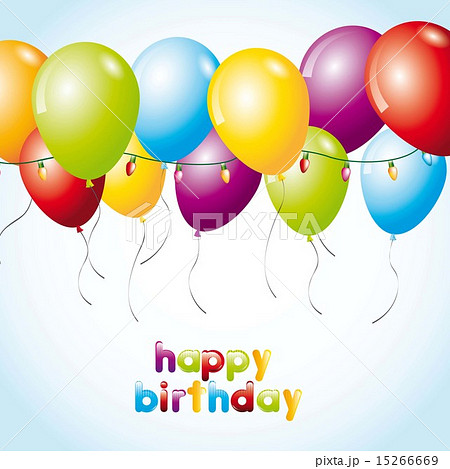 birthday card with lights and balloons vector illustration 15266669