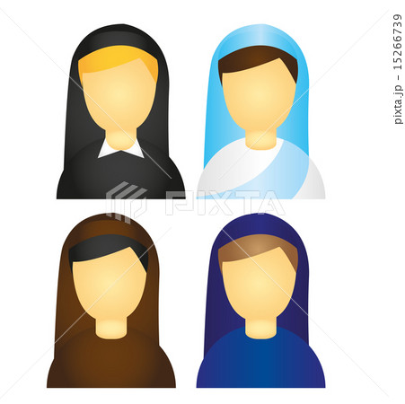 nun icons isolated over white background vector 15266739