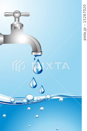 tap water with water background vector illustration 15267020