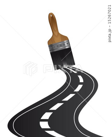 road paint over white background vector illustration 15267021