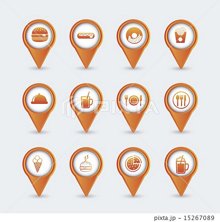 orange fast food icons over white background vector 15267089