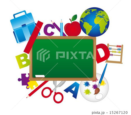 Different icons to return to school isolated over white backgro Different icons to return to school isolated over white backgro 15267120