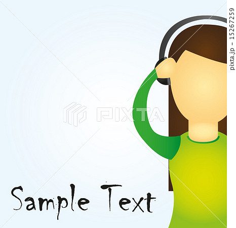 teenager listening to music with space advertising vector 15267259