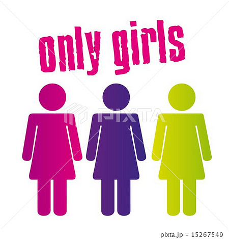 colorful only girls sign isolated over white background vector 15267549