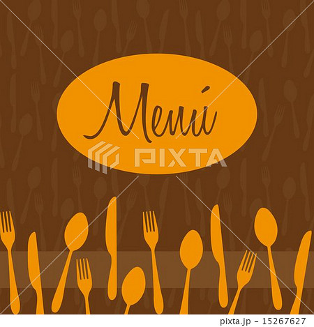 Orange and brown menu with cutlery vector illustrator Orange and brown menu with cutlery vector illustrator 15267627