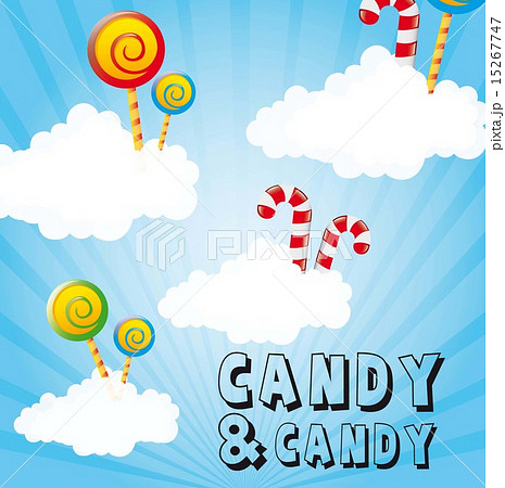 candies over clouds sky background vector illustration candies over clouds sky background vector illustration 15267747