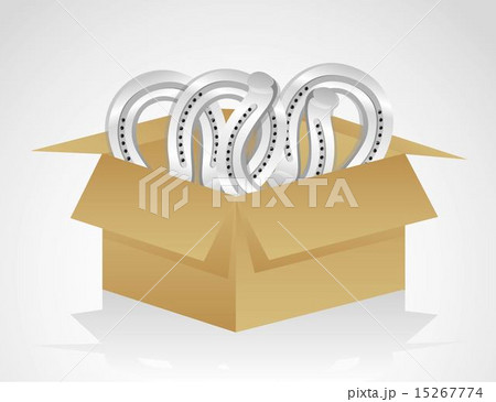 open cardboard box whit horseshoevector illustration open cardboard box whit horseshoevector illustration 15267774