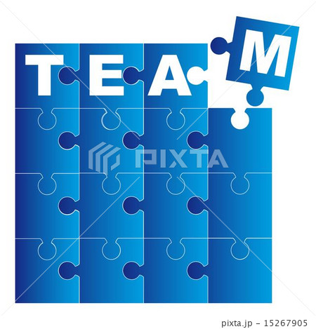 team blue puzzles isolated over white background vector team blue puzzles isolated over white background vector 15267905