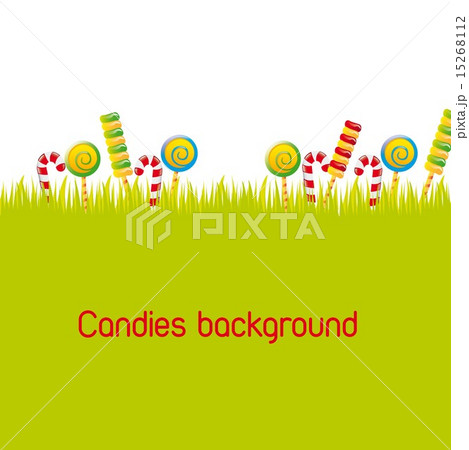 candies over silhouette grass background vector illustration 15268112