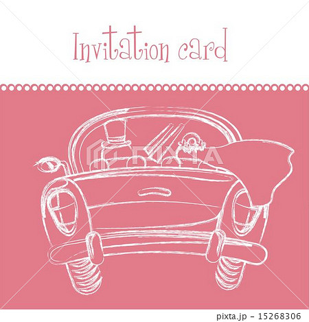 pink invitation card just married card vector illustration pink invitation card just married card vector illustration 15268306