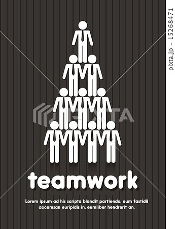 businessman with tie over black background teamwork vector 15268471