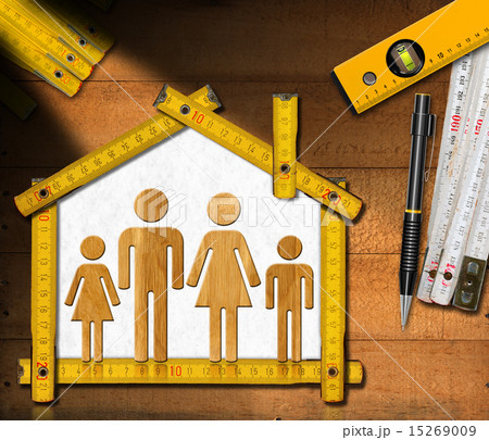House Project - Wooden Meter with Family 15269009