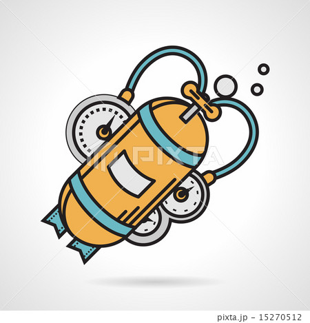 Flat vector icon for yellow aqualung 15270512