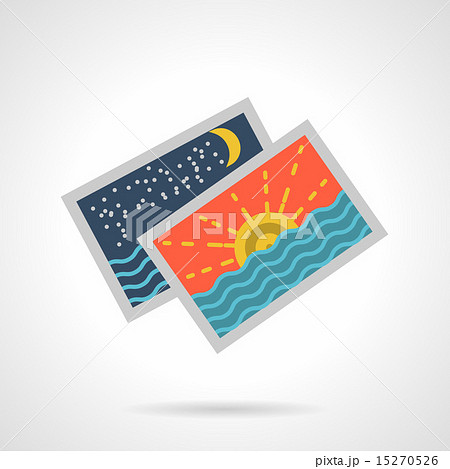Seascape cards flat color vector icon 15270526