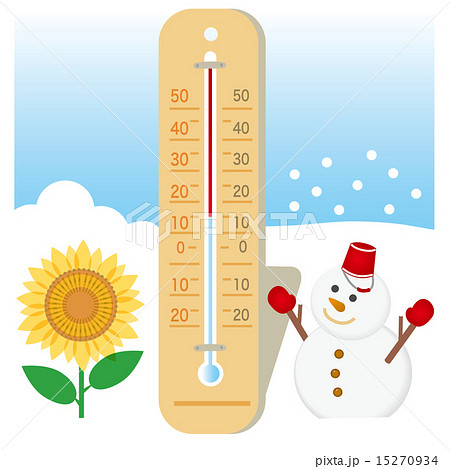 夏と冬の温度計のイラスト素材