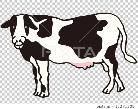 ホルスタイン牛のイラスト素材