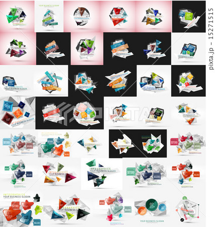 Abstract triangle geometric universal design templates set. Background, infographic or app concept Abstract triangle geometric universal design templates set. Background, infographic or app concept 15271515