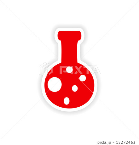 icon sticker realistic design on paper flask 15272463