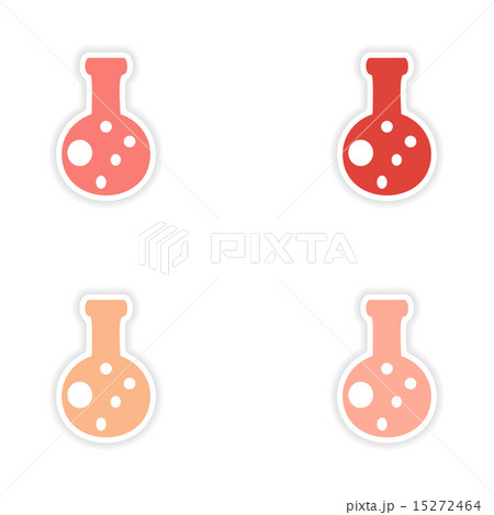 assembly realistic sticker design on paper flask 15272464