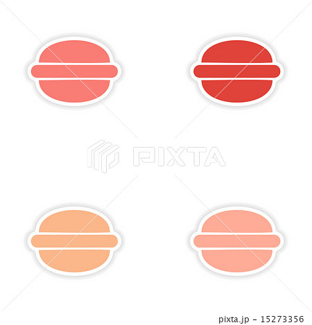 assembly realistic sticker design on paper hamburger 15273356