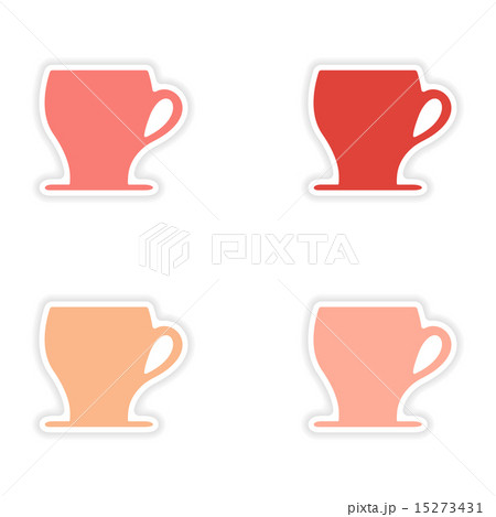 assembly realistic sticker design on paper cofee cups 15273431