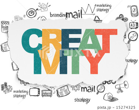 Advertising concept: Creativity on Torn Paper background Advertising concept: Creativity on Torn Paper background 15274325