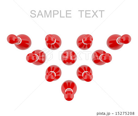 Red bowling pins with white stripes 15275208