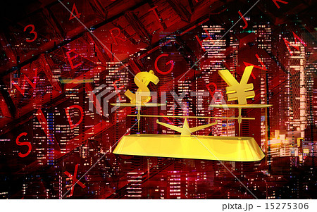 金融相場・円とドルの為替のバランス 15275306