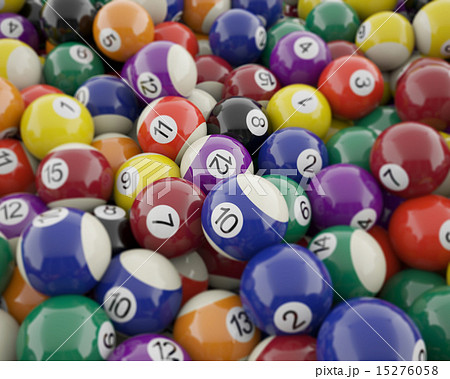Group of shiny billiard balls with soft edges. 15276058