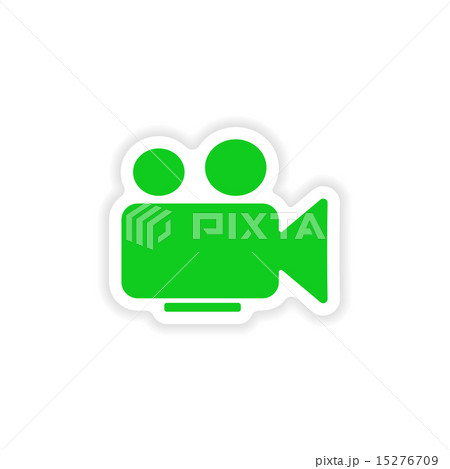 icon sticker realistic design on paper camera icon sticker realistic design on paper camera 15276709