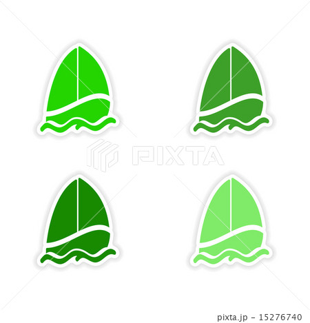 assembly realistic sticker design on paper sailer 15276740
