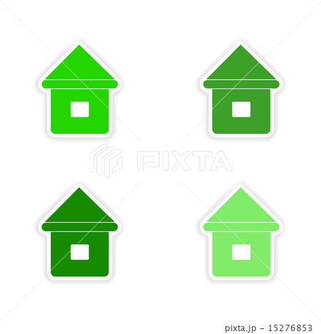 assembly realistic sticker design on paper houses 15276853