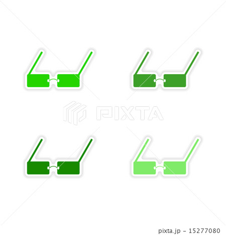 assembly realistic sticker design on paper glasses assembly realistic sticker design on paper glasses 15277080