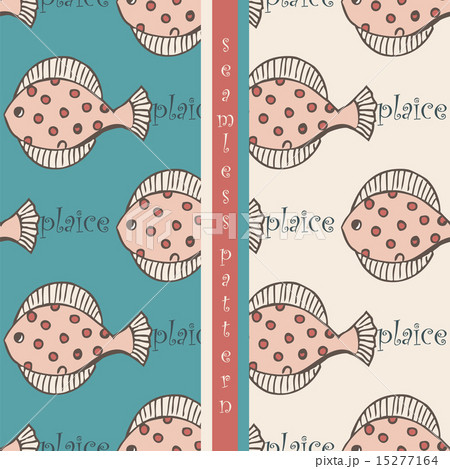set of seamless pattern with fish  15277164