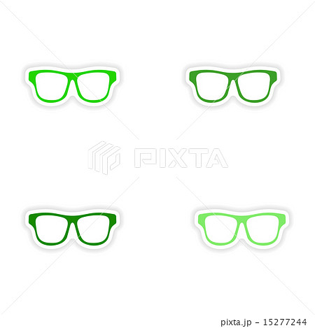 assembly realistic sticker design on paper sunglasses 15277244