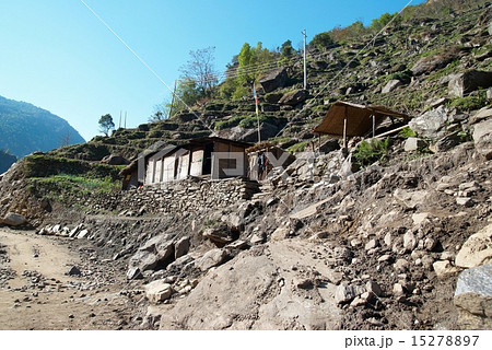 Tibetan village in Himalayan mountain. 15278897