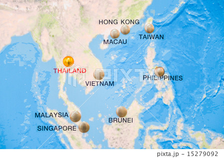 asia map with pin on some countries asia map with pin on some countries 15279092
