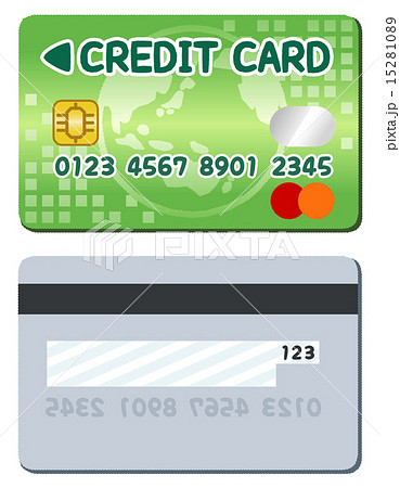 クレジットカード 表 裏 緑 のイラスト素材 15281089 Pixta