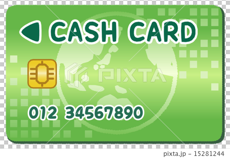キャッシュカード 緑 のイラスト素材