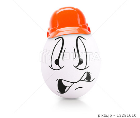 Concept white egg with emotions in clothes 15281610