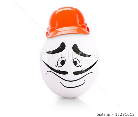 Concept white egg with emotions in clothes 15281615