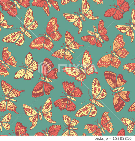 Seamless pattern with decorative butterflies. 15285810