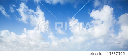 Blue sky and white clouds, panoramic background 15287506