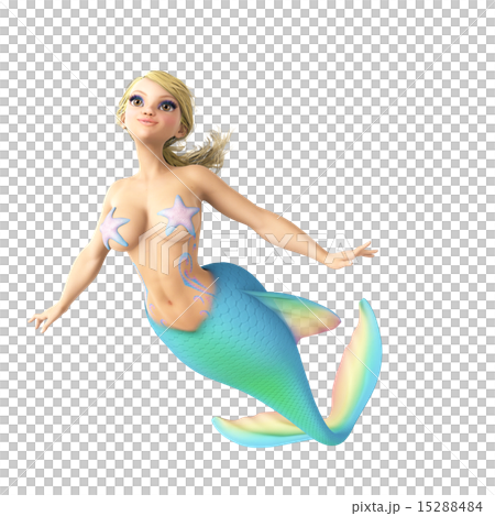 Cute mermaid (mermaid) perming 3DCG illustration material Cute mermaid (mermaid) perming 3DCG illustration material 15288484