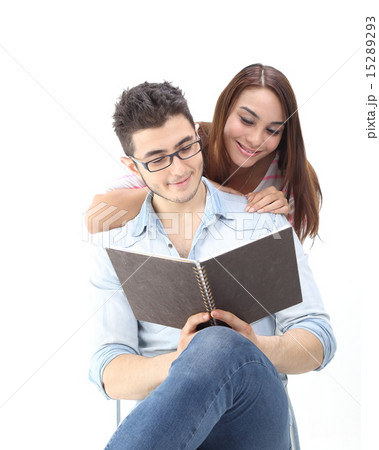 Young male female study lisure discuss intimate Young male female study lisure discuss intimate 15289293