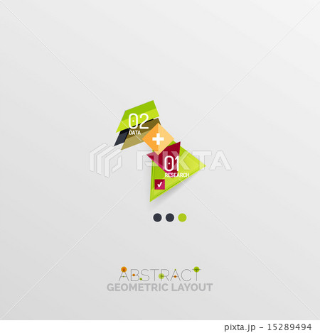 Glossy paper style geometric abstract infographic design 15289494