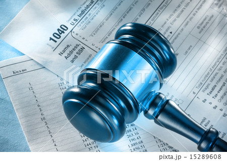 Annual budget, tax form and gavel Annual budget, tax form and gavel 15289608